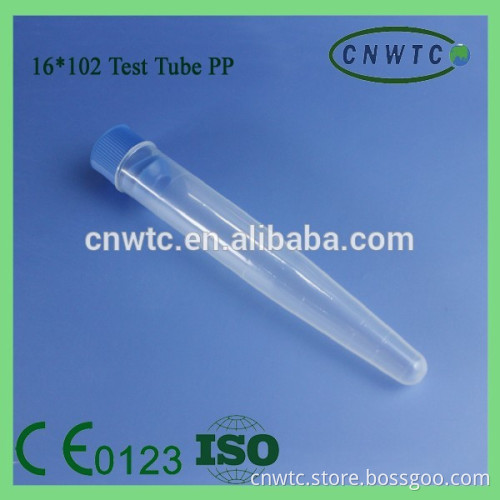 lab disposible conical test tube 16x102mm